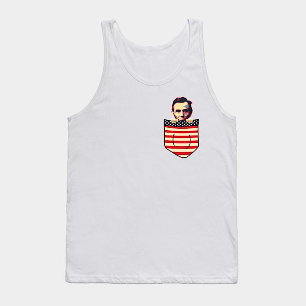 Abraham Lincoln In Chest Pocket Tank Top by Nerd_art